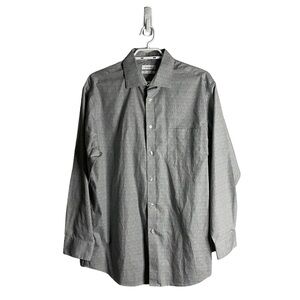 Calvin Klein Men's Black/White Patterned Button-Down Regular Fit Shirt